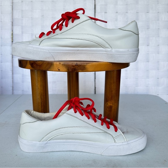 Madewell White Sneakers with Red Laces‎ Size 9 - Picture 2 of 8